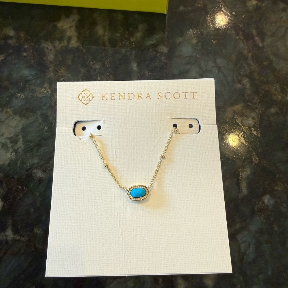 Kendra Scott Gold and Blue Pendant Necklace